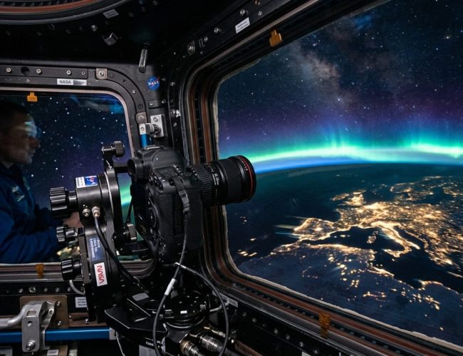 Astronauta da NASA captura imagens surreais de experimentos em órbita, revelando arte de outro planeta