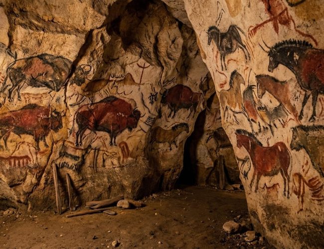 Descoberta surpreendente: menino encontra caverna oculta com 600 pinturas milenares após seguir seu cachorro por uma árvore em 1940