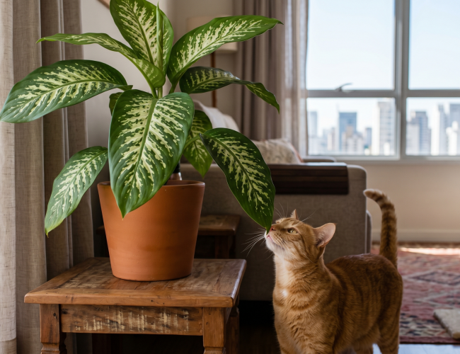 Plantas populares em casa que podem ser perigosas para o seu gato