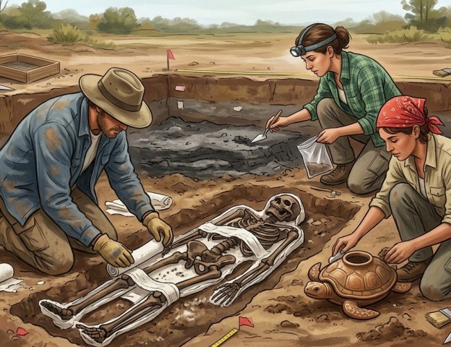 Túmulo de 2.800 anos é encontrado em El Salvador, revelando artefato em forma de barco e escultura de tartaruga marinha