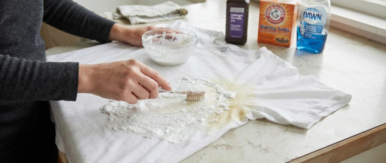 Como lavar camisetas com manchas de suor e deixá-las com aparência de novas