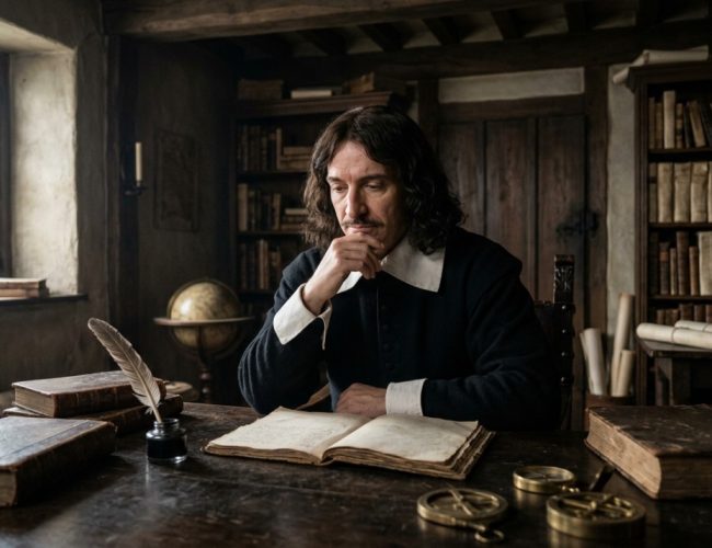 A indagação de Descartes sobre a existência: “Se não estou pensando, reconheço que preciso existir, pois se eu não existo, não sou capaz de pensar.